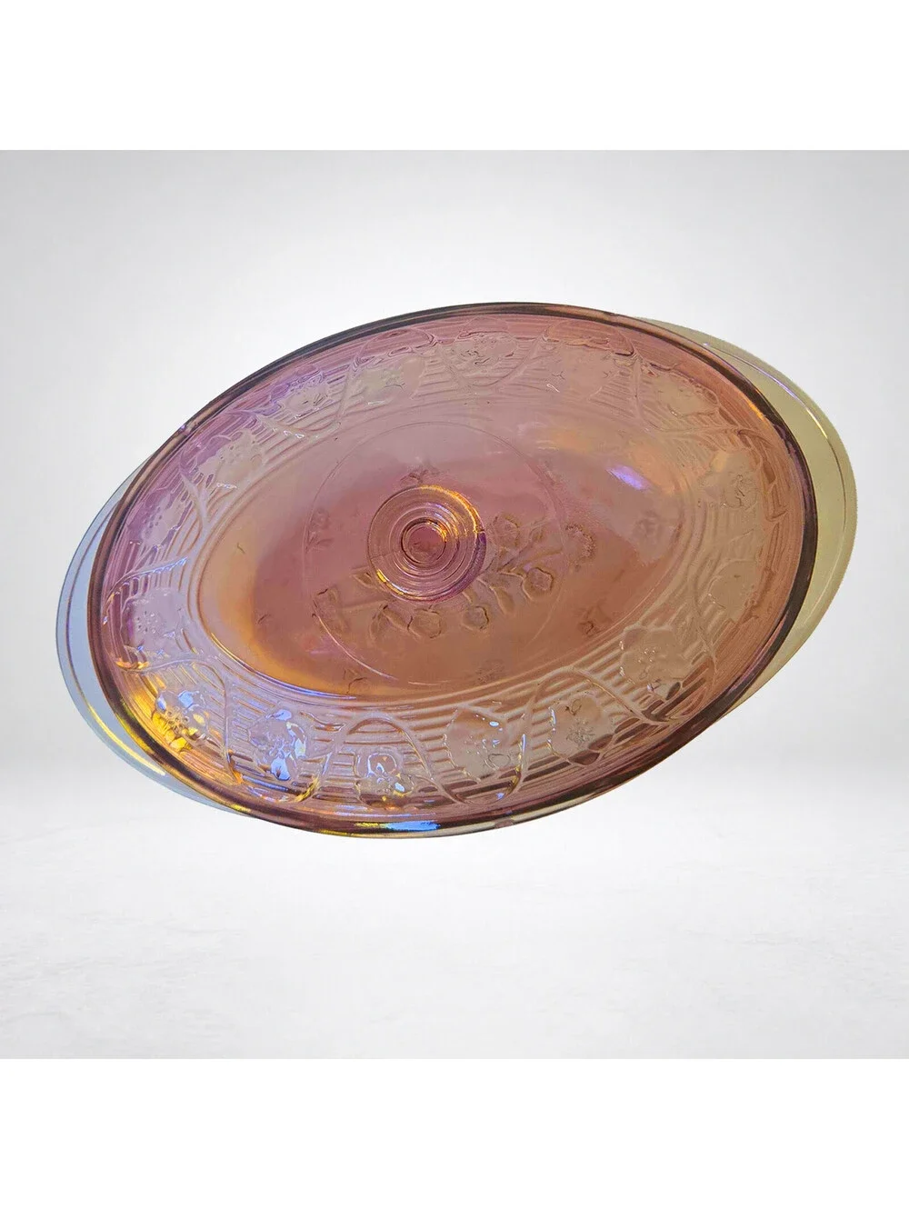 Pink Cherry Blossom Covered Casserole Dish Vintage Reproduction